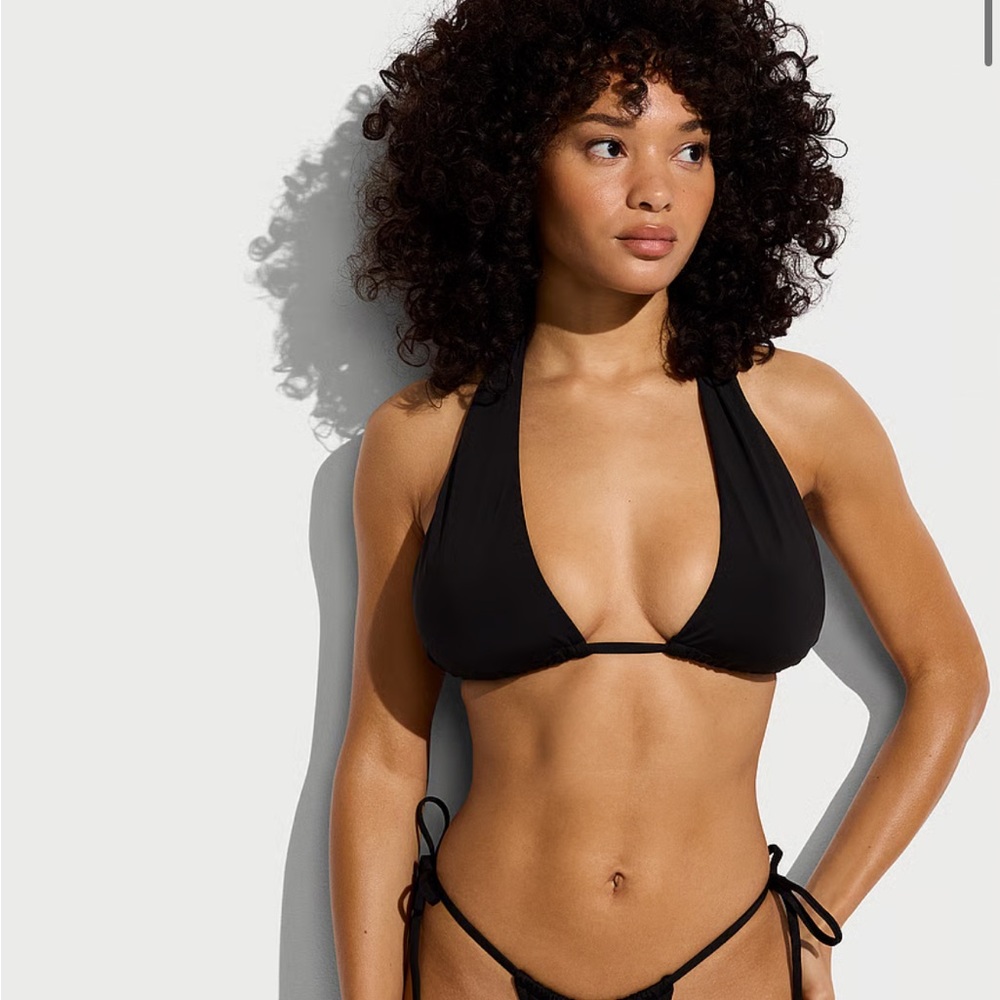 VICTORIA SECRET BLACK BIKINI HALTER SET